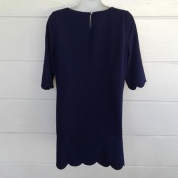 Tobi Blue Scalloped Shift Dress ¾ Sleeves Small - Picture 6 of 8